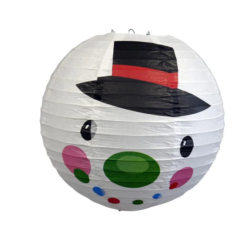14" Frosty Snowman Christmas Holiday Paper Lantern