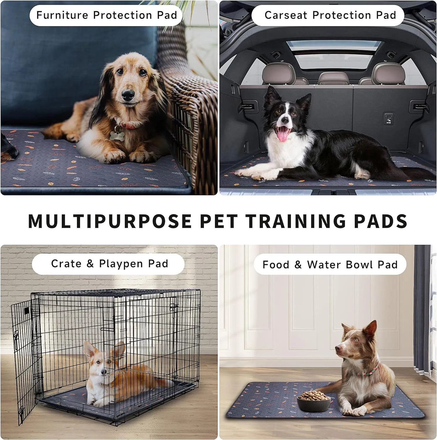 2-Pack Extra Large Reusable Dog Mat for Floor, Waterproof Dog Playpen, Super Absorbent Washable Pee Pads for Dogs, Pet Whelping Mat, Potty Training - 36" x 72"