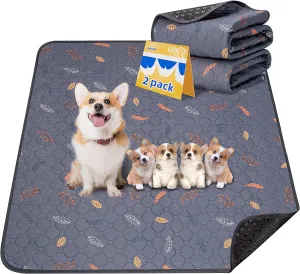 2-Pack Extra Large Reusable Dog Mat for Floor, Waterproof Dog Playpen, Super Absorbent Washable Pee Pads for Dogs, Pet Whelping Mat, Potty Training - 36" x 72"