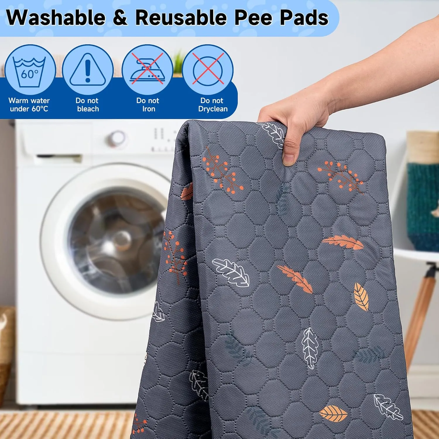 2-Pack Extra Large Reusable Dog Mat for Floor, Waterproof Dog Playpen, Super Absorbent Washable Pee Pads for Dogs, Pet Whelping Mat, Potty Training - 36" x 72"