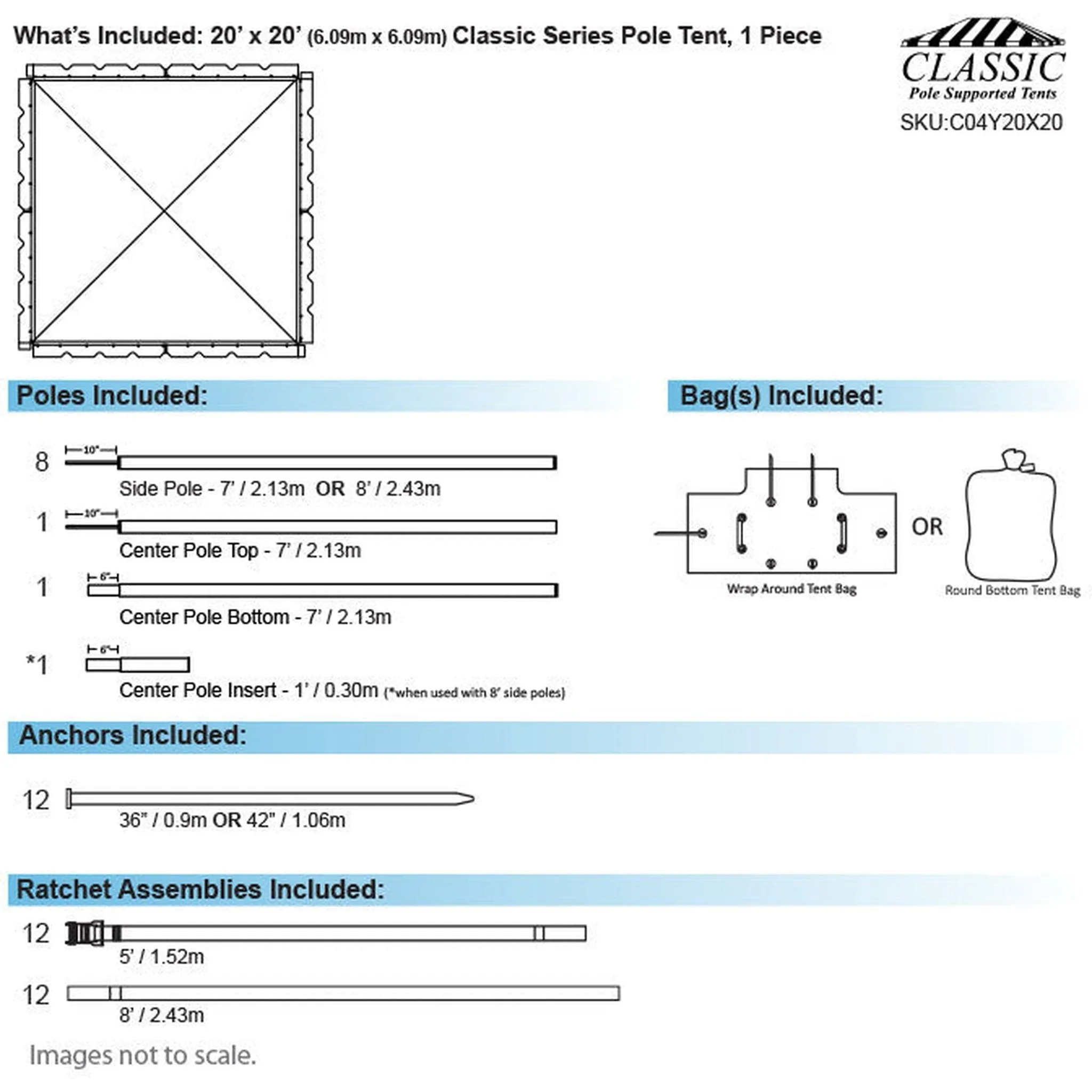 20x20 Classic Series Pole Tent