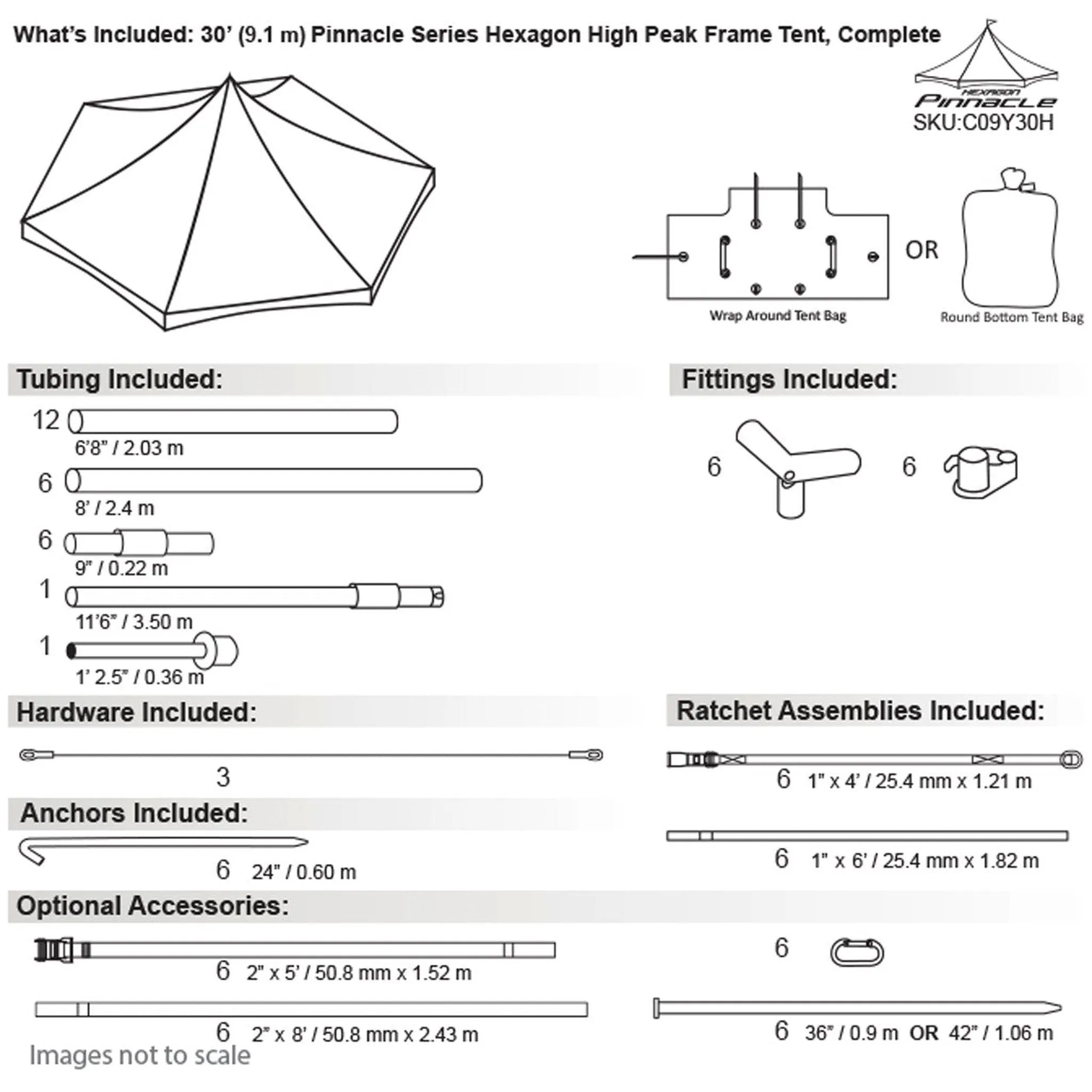 30x30 Hexagon Pinnacle Frame Tent