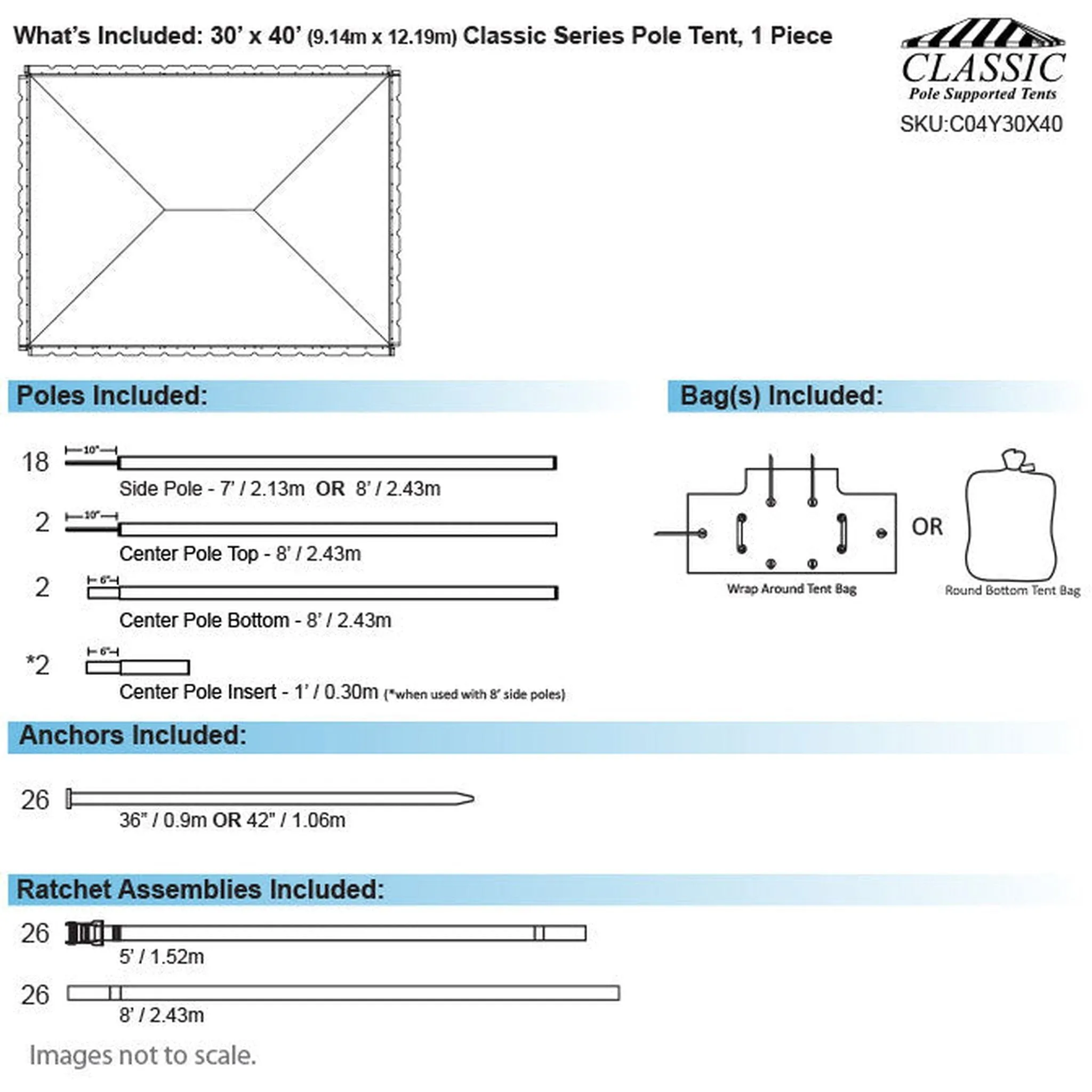 30x40 Classic Series Pole Tent