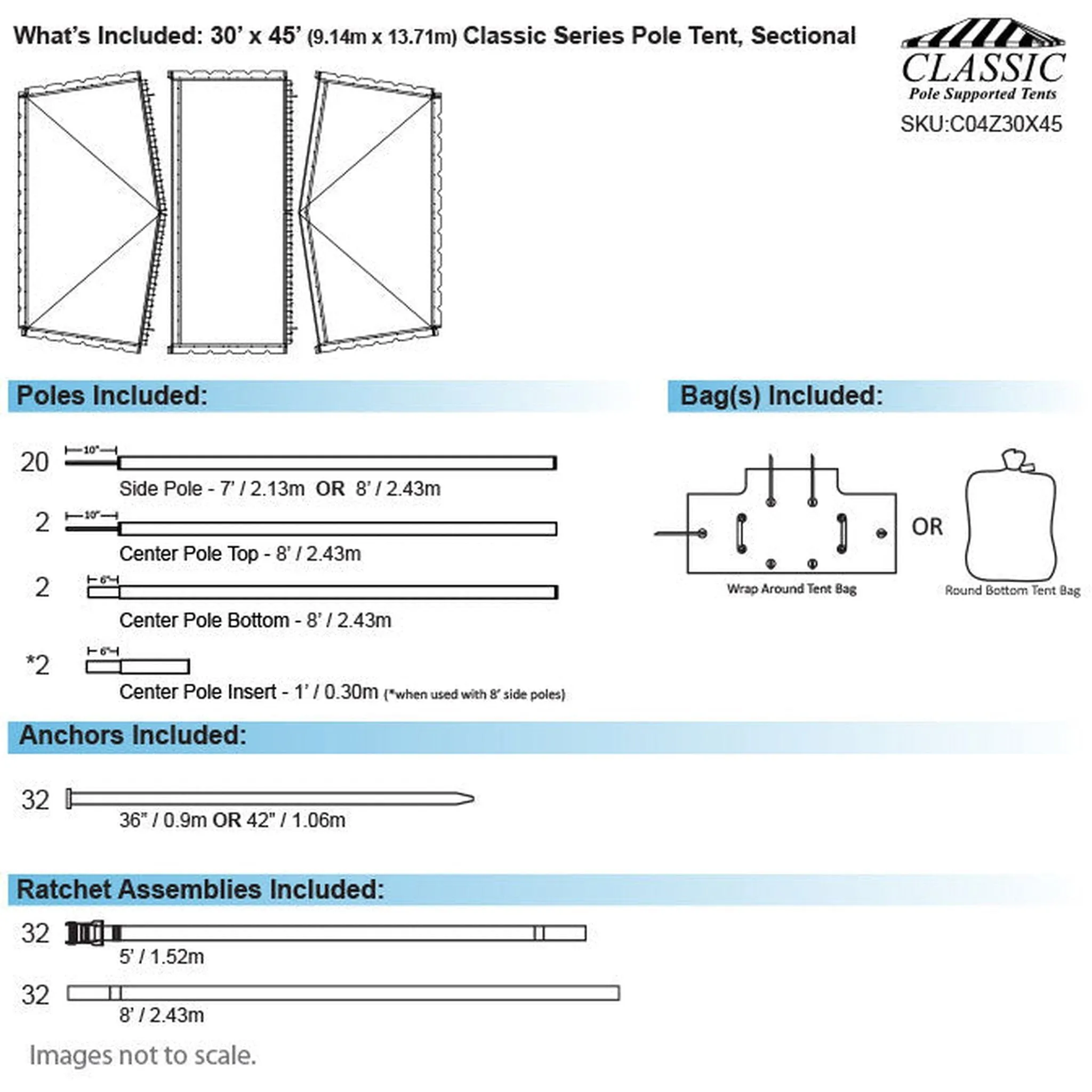30x45 Classic Series Pole Tent