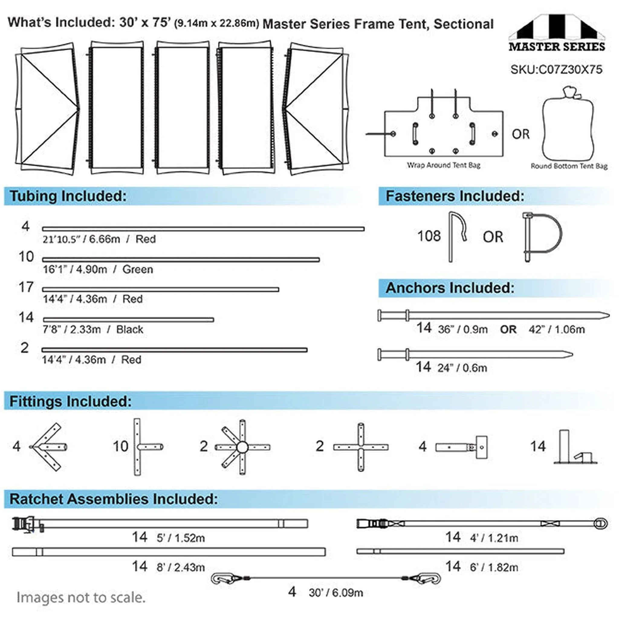 30x75 Master Series Frame Tent