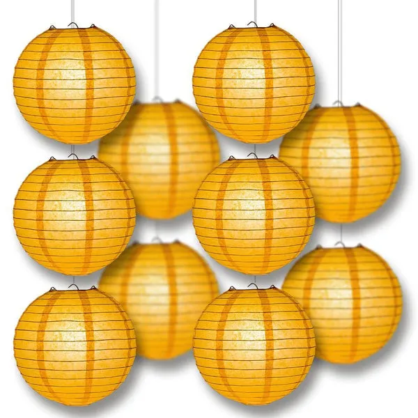36" Papaya Jumbo Round Paper Lantern, Even Ribbing, Chinese Hanging Wedding & Party Decoration