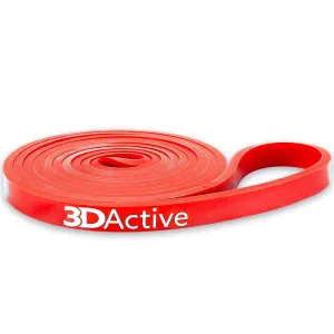3DActive Pull Up Assist Band - Resistance Band for Strength Training, Powerlifting, Body Stretching, CrossFit. Free Exercise Guide. #1 Red- 10 to 35 Pounds (1/2 *4.5mm) - Single Band