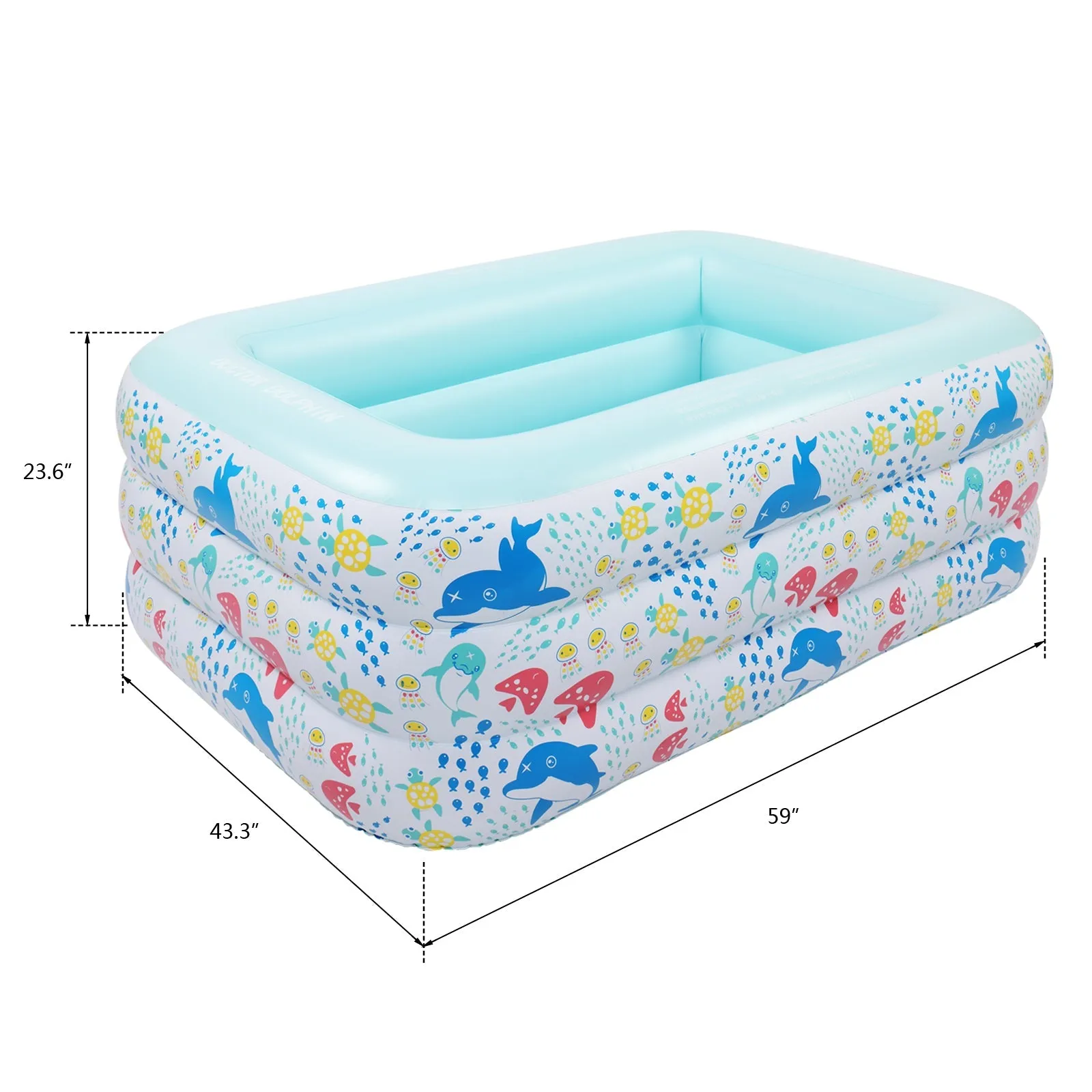 59" X 43.3" X 23.6" Inflatable Pool for Kids