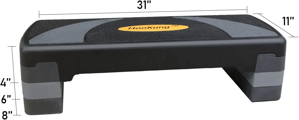 Adjustable Workout Aerobic Stepper in Fitness & Exercise Step Platform Trainer 3 settings adjustable height 4-6-8