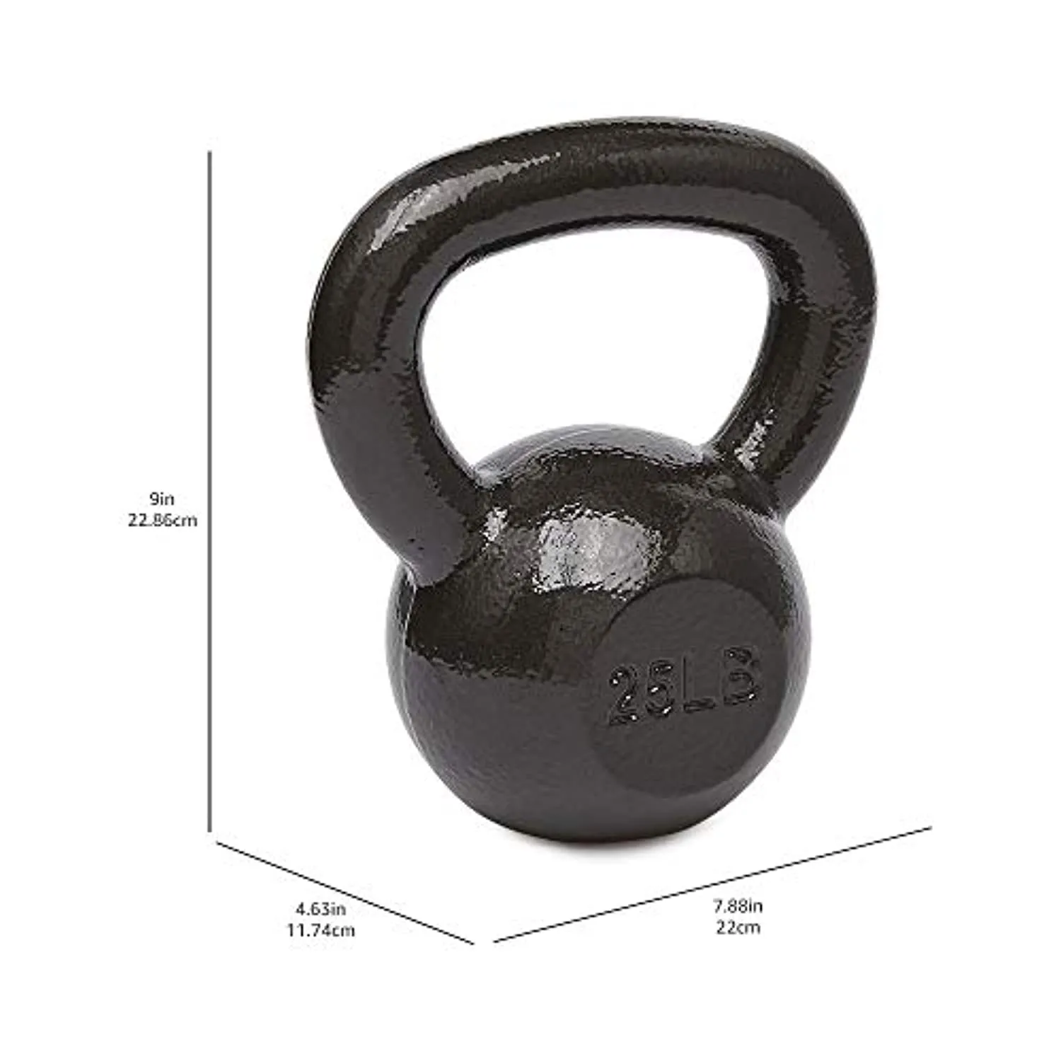 Amazon Basics Cast Iron Kettlebell - 25 Pounds, Black