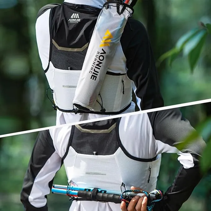 AONIJIE Hydration Vest Backpack 5L with External Trekking Poles Storage Bag Lightweight Hydration Pack for Trail Run Race Marathon