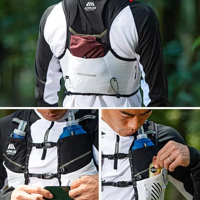 AONIJIE Hydration Vest Backpack 5L with External Trekking Poles Storage Bag Lightweight Hydration Pack for Trail Run Race Marathon