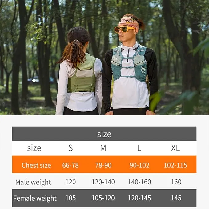 AONIJIE Hydration Vest Backpack 5L with External Trekking Poles Storage Bag Lightweight Hydration Pack for Trail Run Race Marathon
