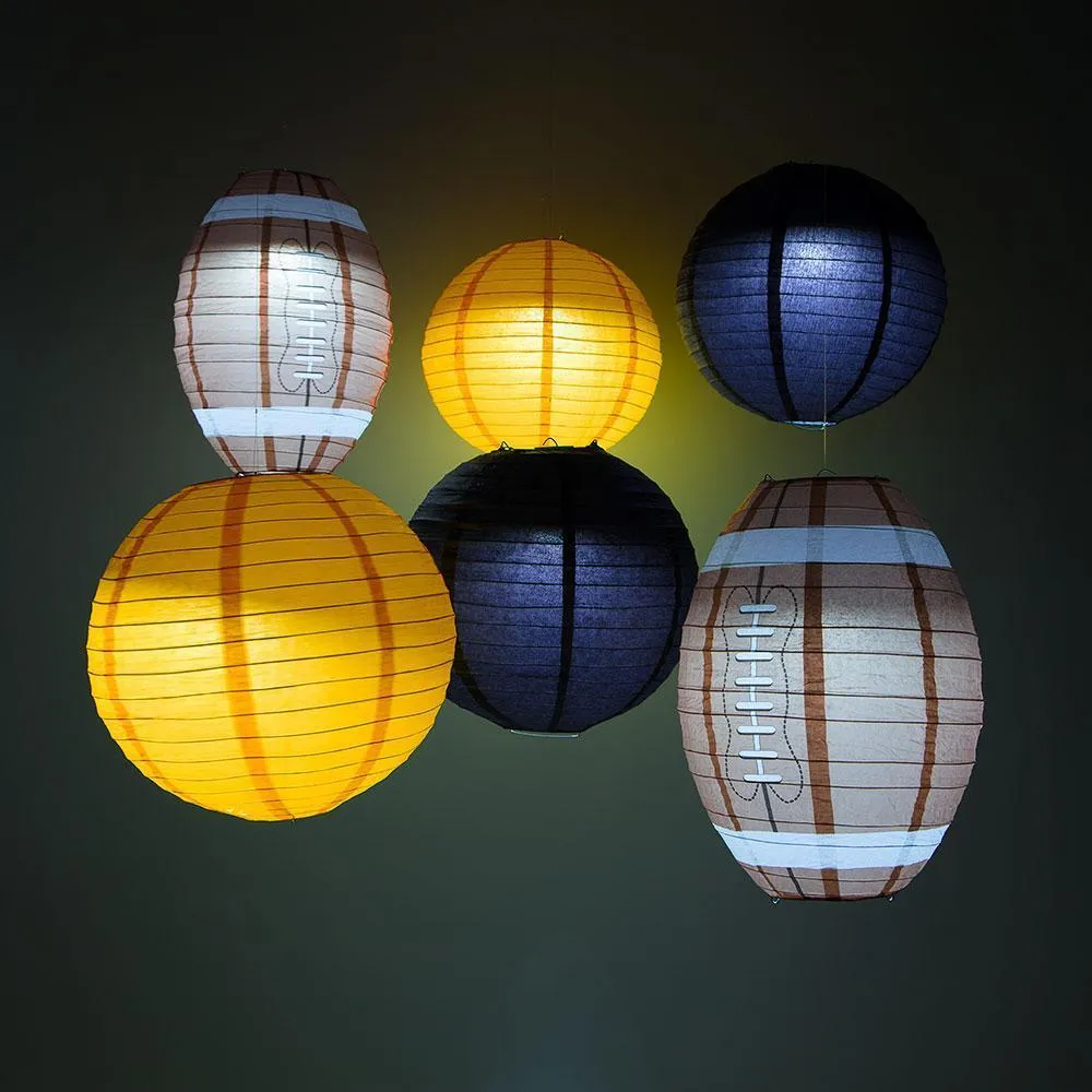 Cincinnati Pro Football Paper Lanterns 6pc Combo Tailgating Party Pack (Orange/Black) - by PaperLanternStore