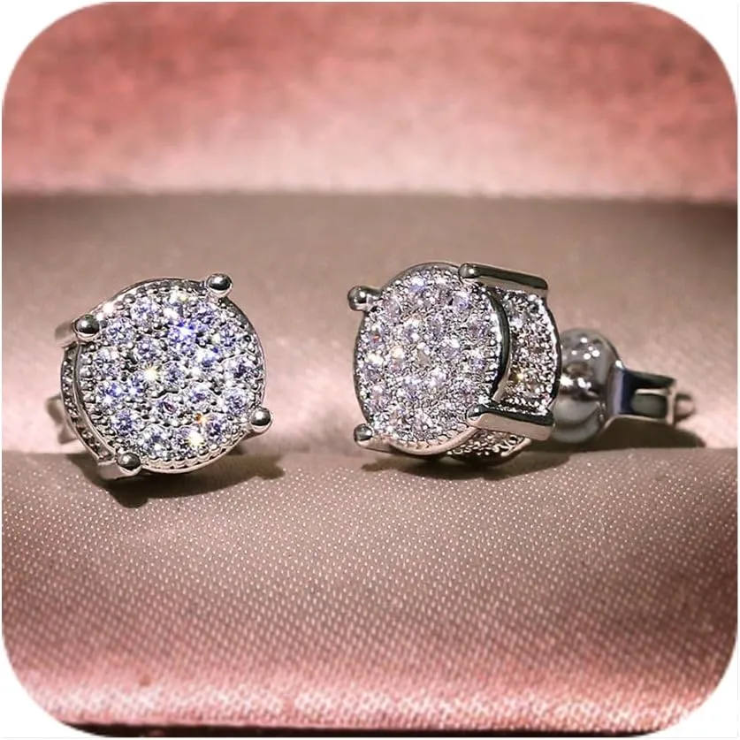 clearance of sales today deals prime, Women Synthetic Diamond Earrings, 18K White Gold Plated Round Square Cubic Zirconia Hypoallergenic Studs Earrings limited of time deals of the day