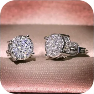 clearance of sales today deals prime, Women Synthetic Diamond Earrings, 18K White Gold Plated Round Square Cubic Zirconia Hypoallergenic Studs Earrings limited of time deals of the day