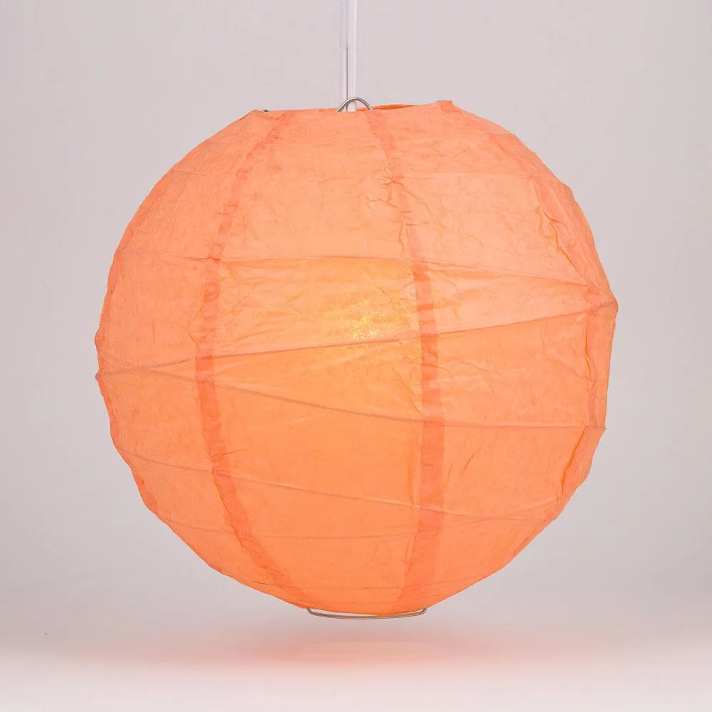 CLOSEOUT 12-Pack 20 Inch Peach / Orange Coral Free-Style Ribbing Round Paper Lantern