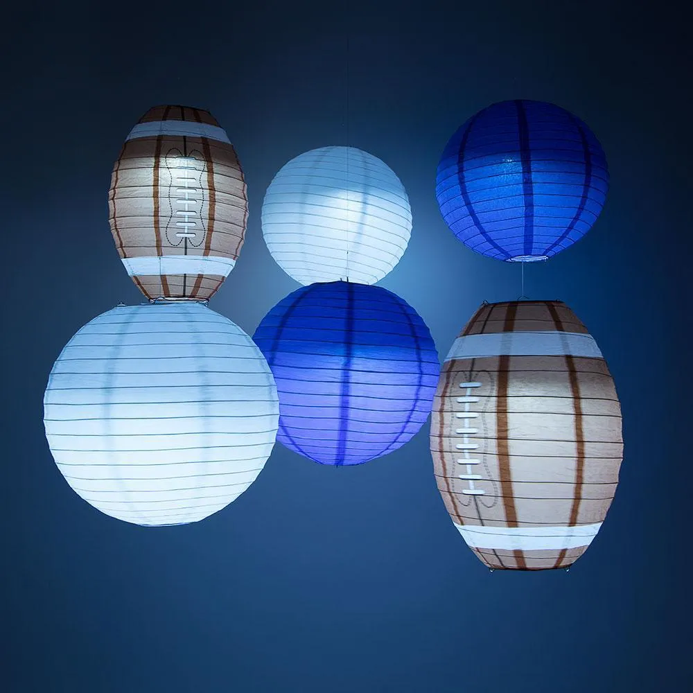 Dallas Pro Football Paper Lanterns 6pc Combo Tailgating Party Pack (Blue/White)