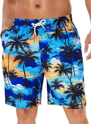Enlision Mens Swim Trunks with Mesh Lining Quick Dry Beach Hawaiian Shorts with Pockets 7.5" Inseam Bathing Suit for Men