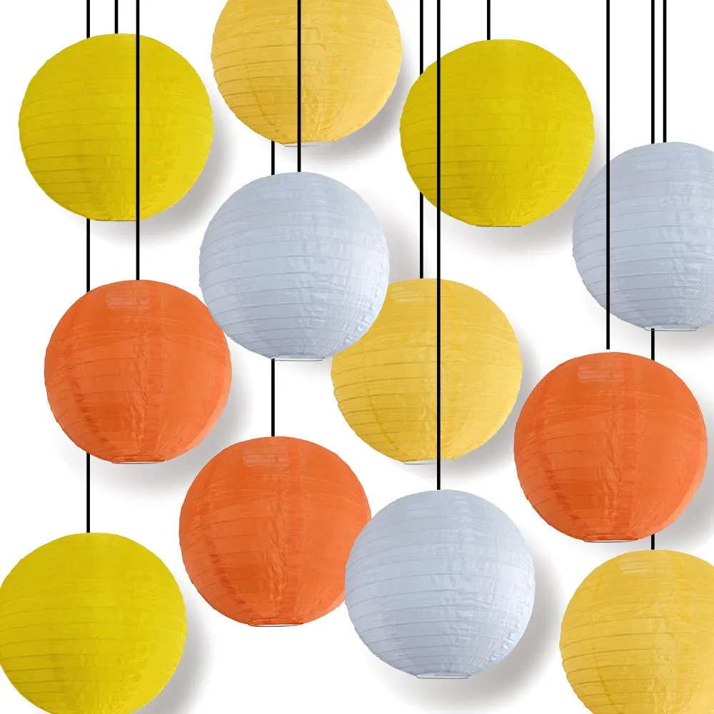 Fall Celebration Party Parallel Ribbing Ribbed Nylon Lantern Combo Set (12 pc Set)