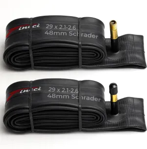 Fincci 29 x 2.1/2.2/2.3/2.35/2.4/2.5/2.6 Inch Bike Inner Tube  48mm Presta or Schrader Valve  Butyl Rubber  Fits Mountain & Hybrid Bikes  Pack of 2