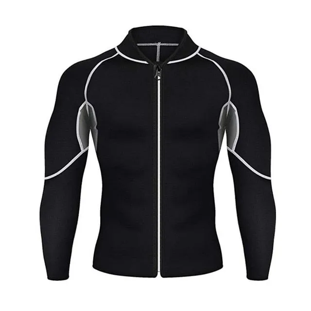 Fitness T-shirt Men Long Sleeve Elastic Sweating Suit Sportswear
