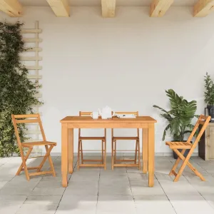 Folding Bistro Chairs Outdoor Patio Dining Furniture Solid Wood Acacia