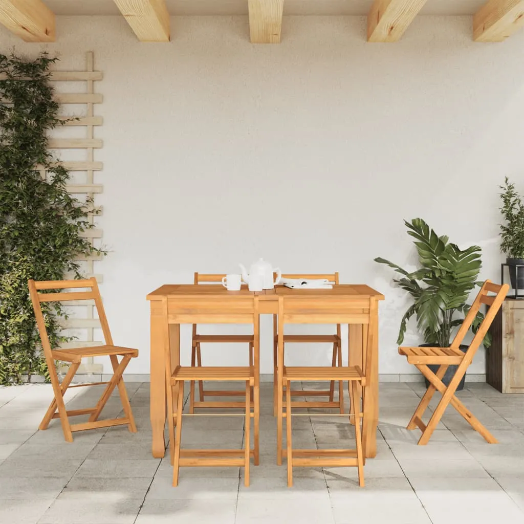 Folding Bistro Chairs Outdoor Patio Dining Furniture Solid Wood Acacia