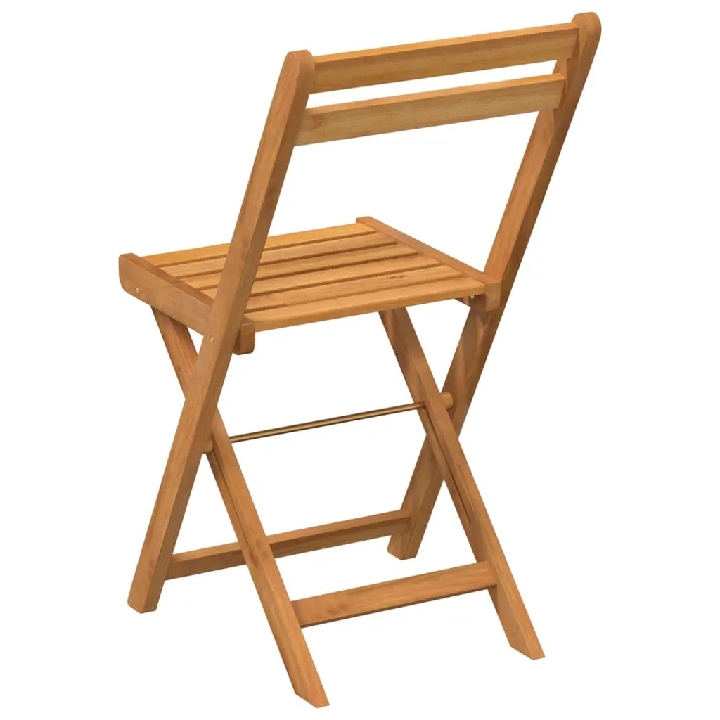 Folding Bistro Chairs Outdoor Patio Dining Furniture Solid Wood Acacia