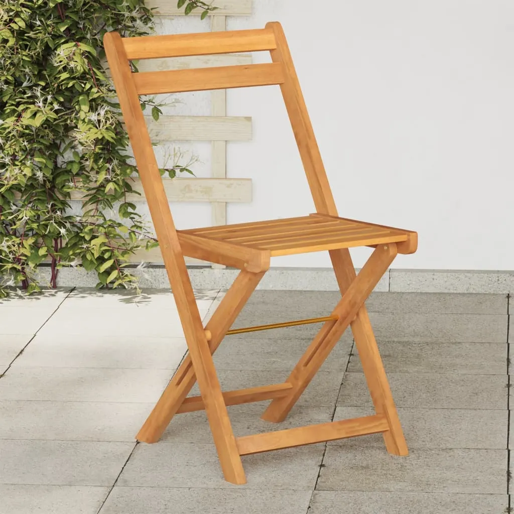 Folding Bistro Chairs Outdoor Patio Dining Furniture Solid Wood Acacia