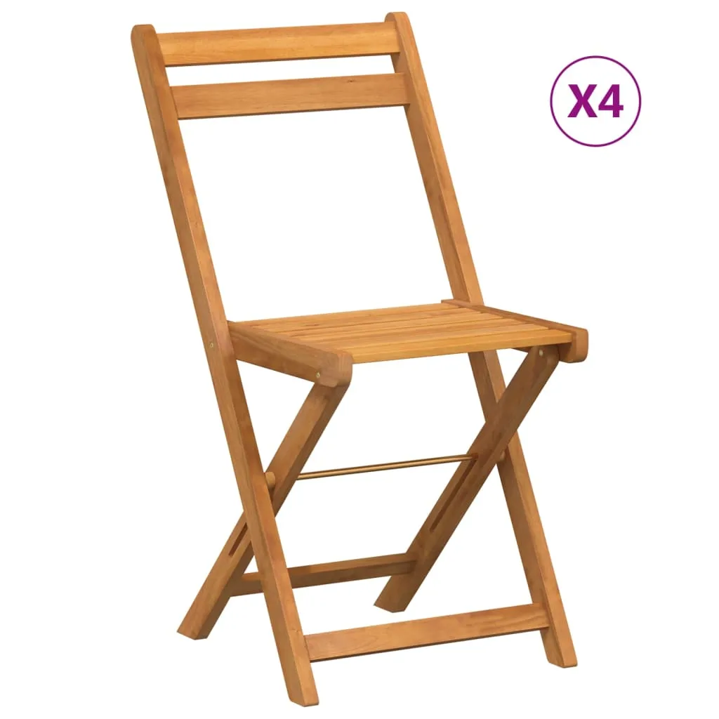Folding Bistro Chairs Outdoor Patio Dining Furniture Solid Wood Acacia