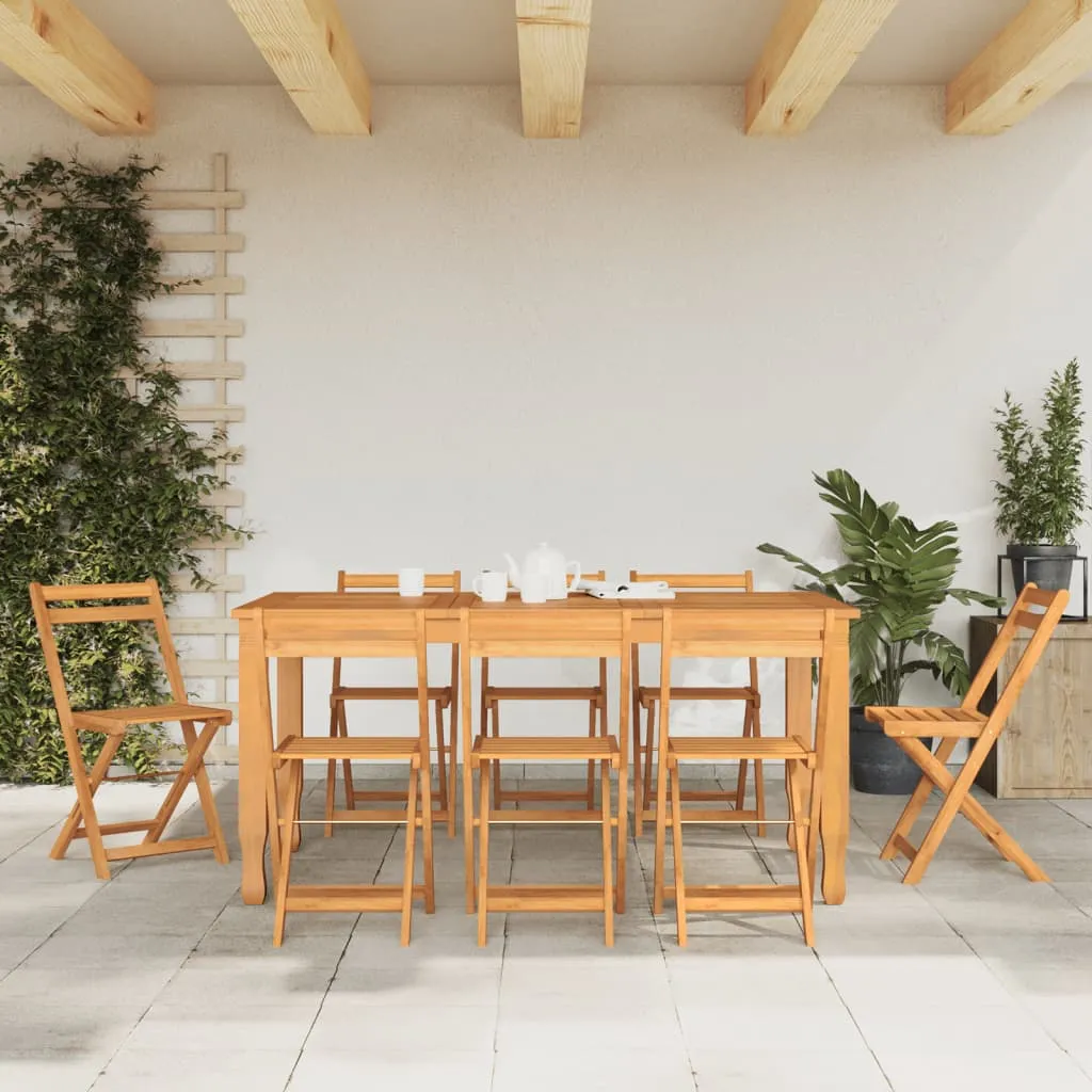 Folding Bistro Chairs Outdoor Patio Dining Furniture Solid Wood Acacia