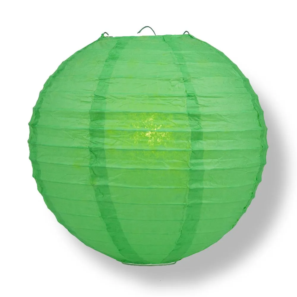 Greenery Color Party Pack Parallel Ribbed Paper Lantern Combo Set (12 pc Set)