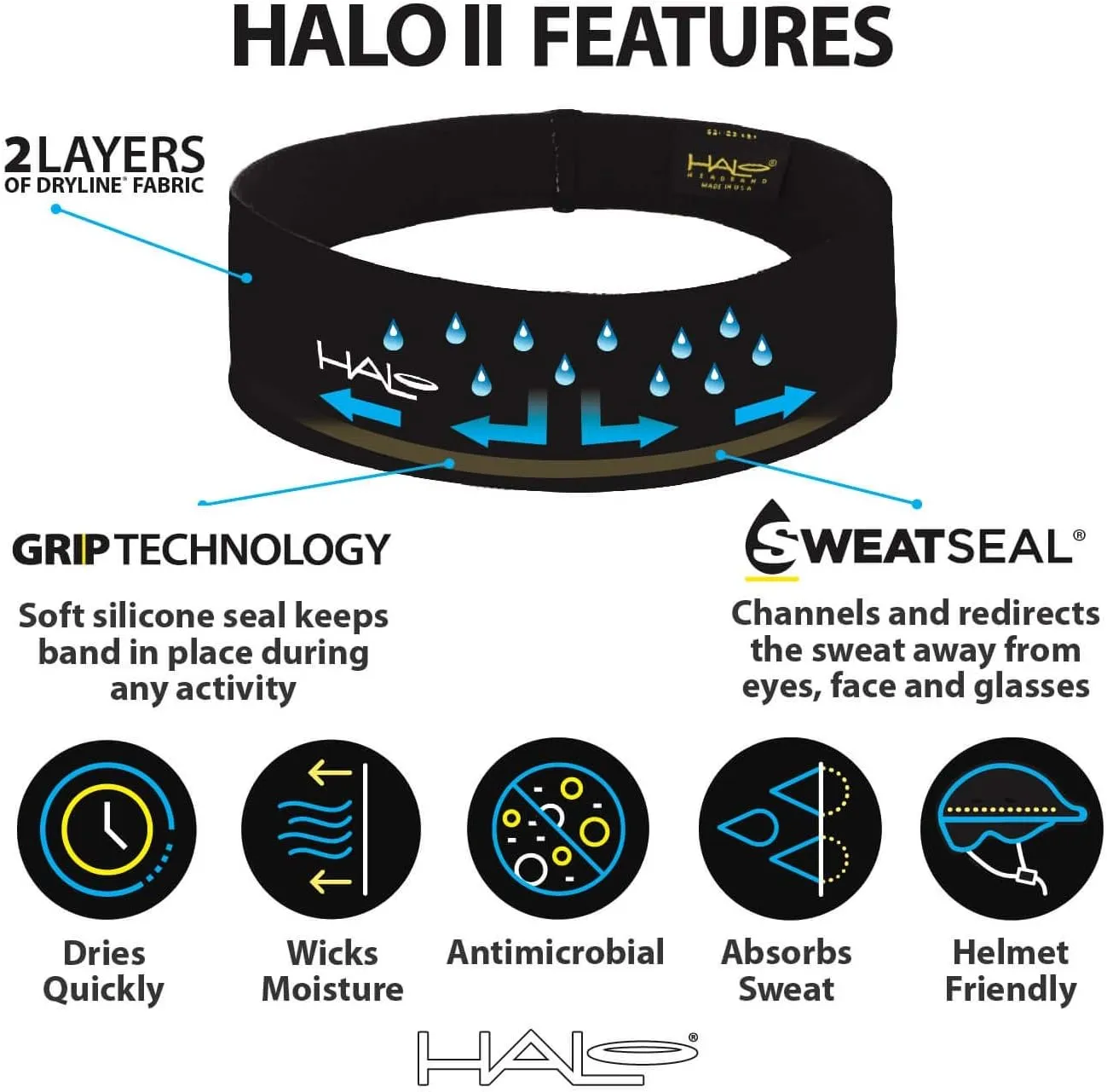 Halo Headband II Sweatband Pullover for Men and Women