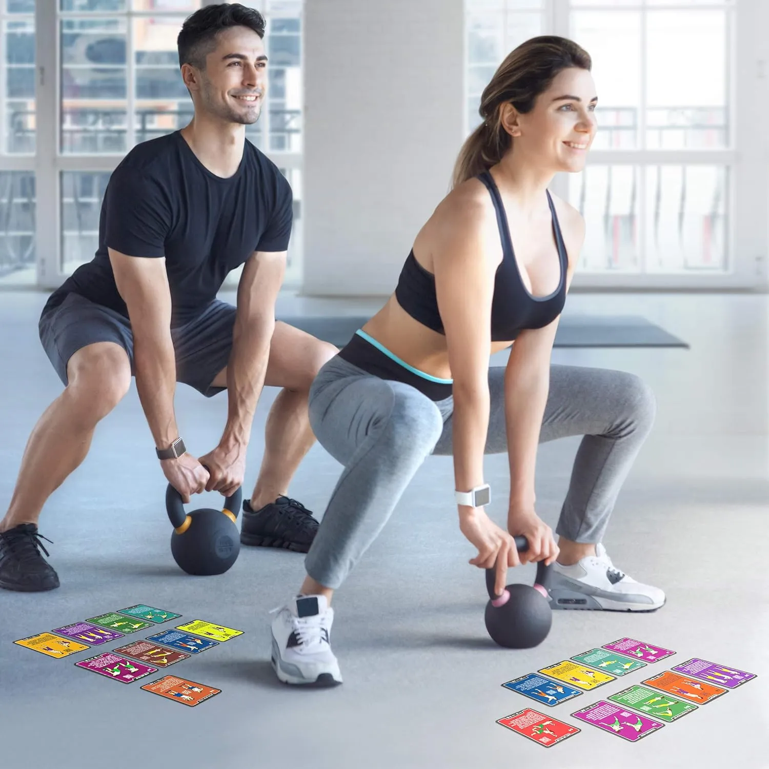 Kettlebell Exercise Cards. Workout Playing Card Game. Video Instructions Included. Learn Kettle Bell Moves and Conditioning Drills. Home Fitness Training Program. (2019 Mega Pack)