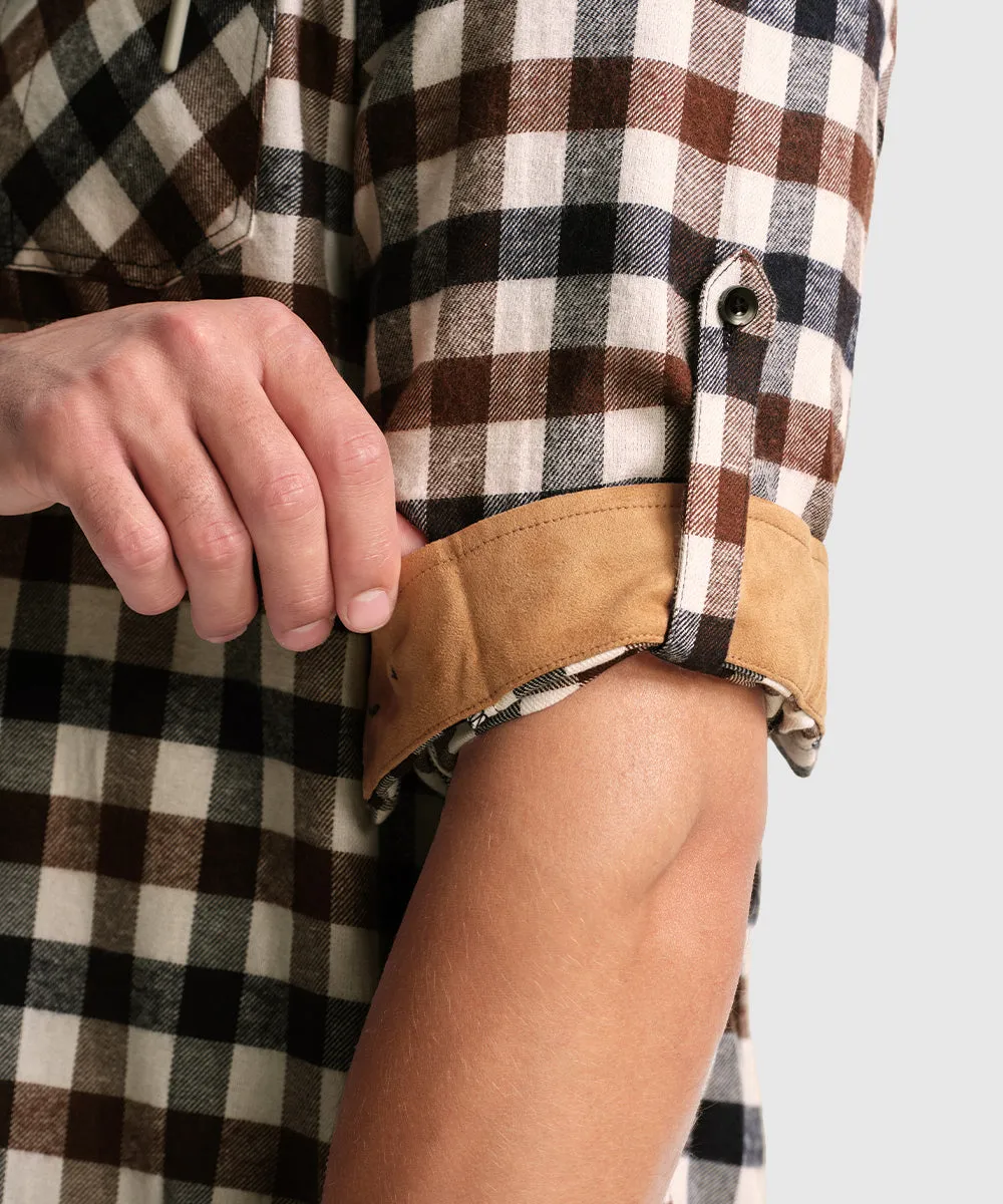 Men's Casual Buffalo Plaid Button Hooded Shirts