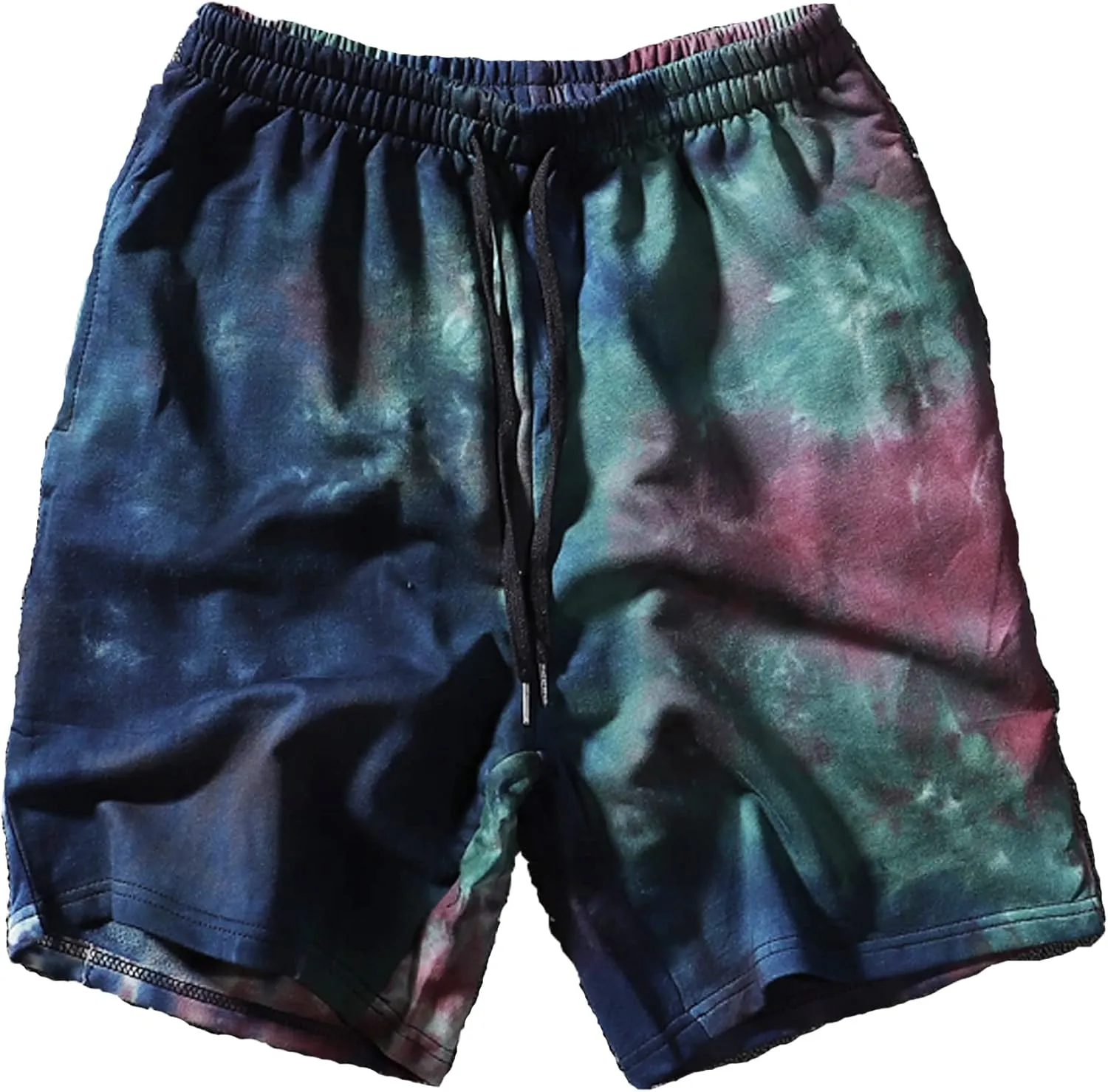 Mens Casual Drawstring Tie Dye Summer Shorts Workout Sweat Running Beach Shorts for Men