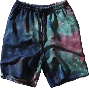 Mens Casual Drawstring Tie Dye Summer Shorts Workout Sweat Running Beach Shorts for Men