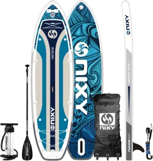 NIXY Venice G5 Cruiser & Yoga Inflatable Paddle Board | 10'6" x 34" x 6" Ultra-Light SUP with Welded Seams, Woven Drop Stitch for Safety and Durability.