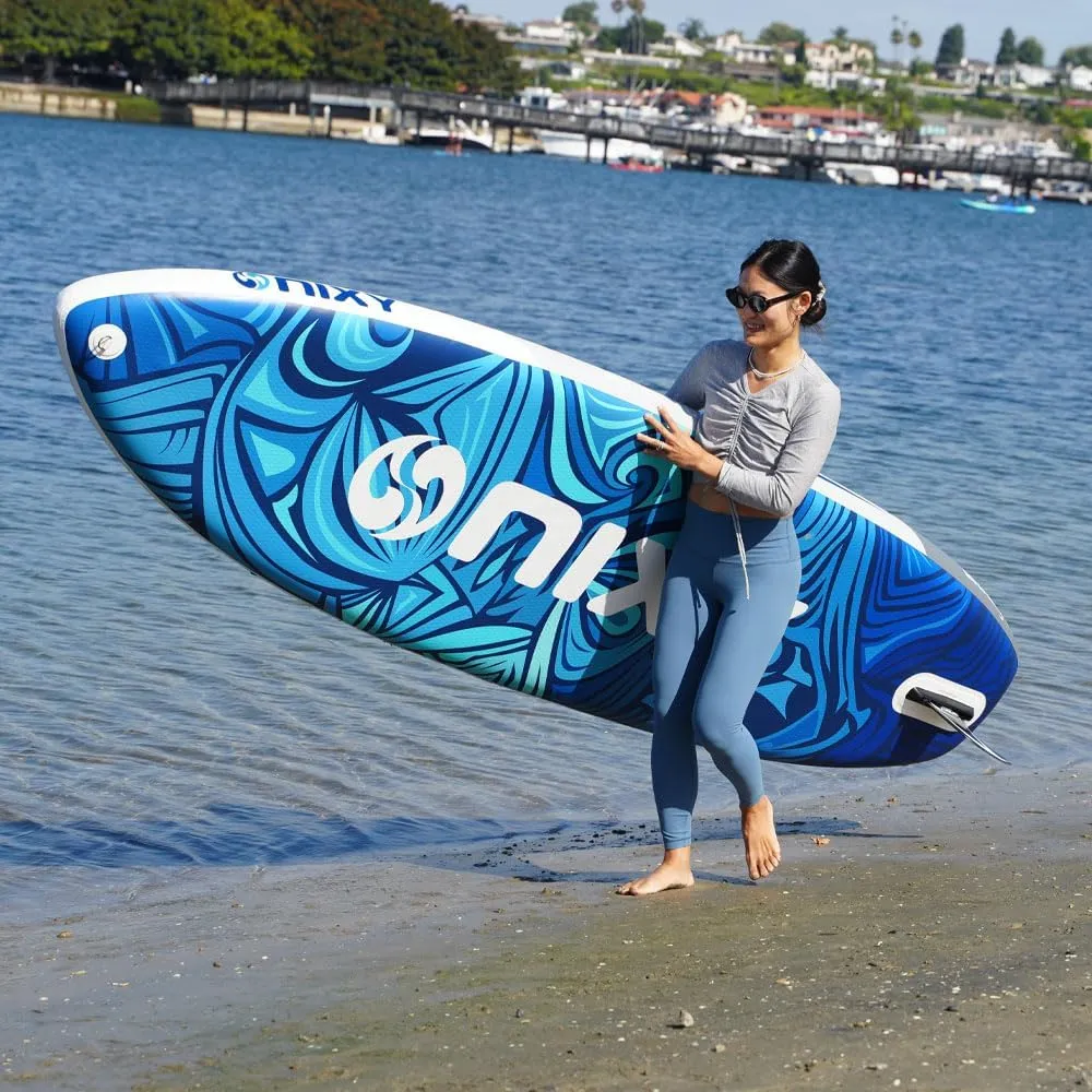 NIXY Venice G5 Cruiser & Yoga Inflatable Paddle Board | 10'6" x 34" x 6" Ultra-Light SUP with Welded Seams, Woven Drop Stitch for Safety and Durability.