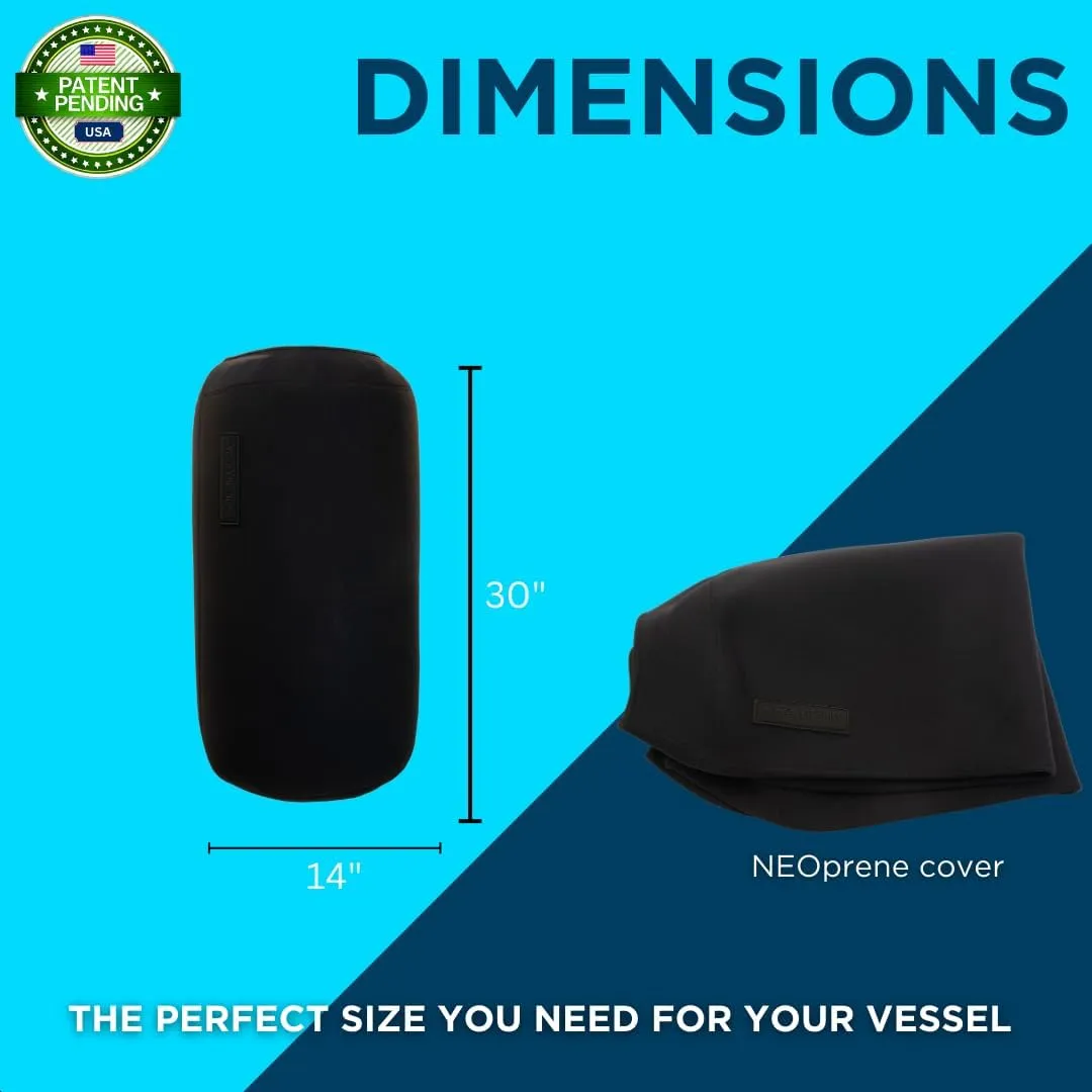 Premium Heavy Duty Inflatable Boat Fender with Cover - Dock Bumpers for Boats, Yachts, Docks  Lightweight Easy to Use Fender - Mooring Protection with Accessories