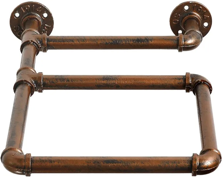 Wall Mounted Industrial Copper Pipe Sports Ball Fitness Storage Display Rack