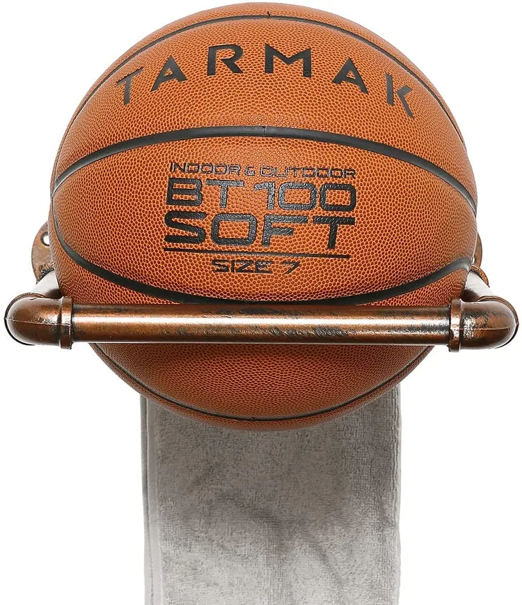 Wall Mounted Industrial Copper Pipe Sports Ball Fitness Storage Display Rack