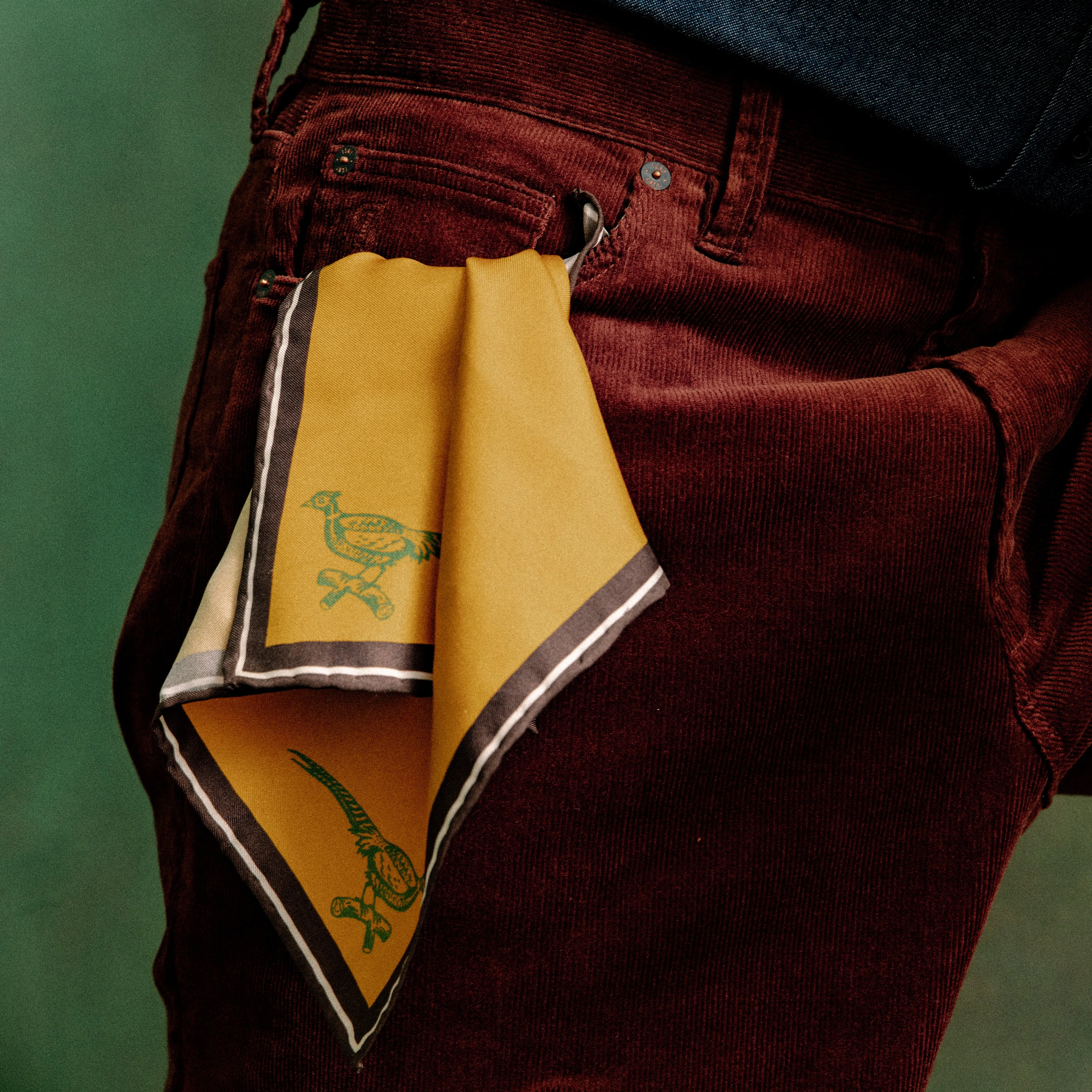 Wandawega Pheasant Goldenrod Pocket Square