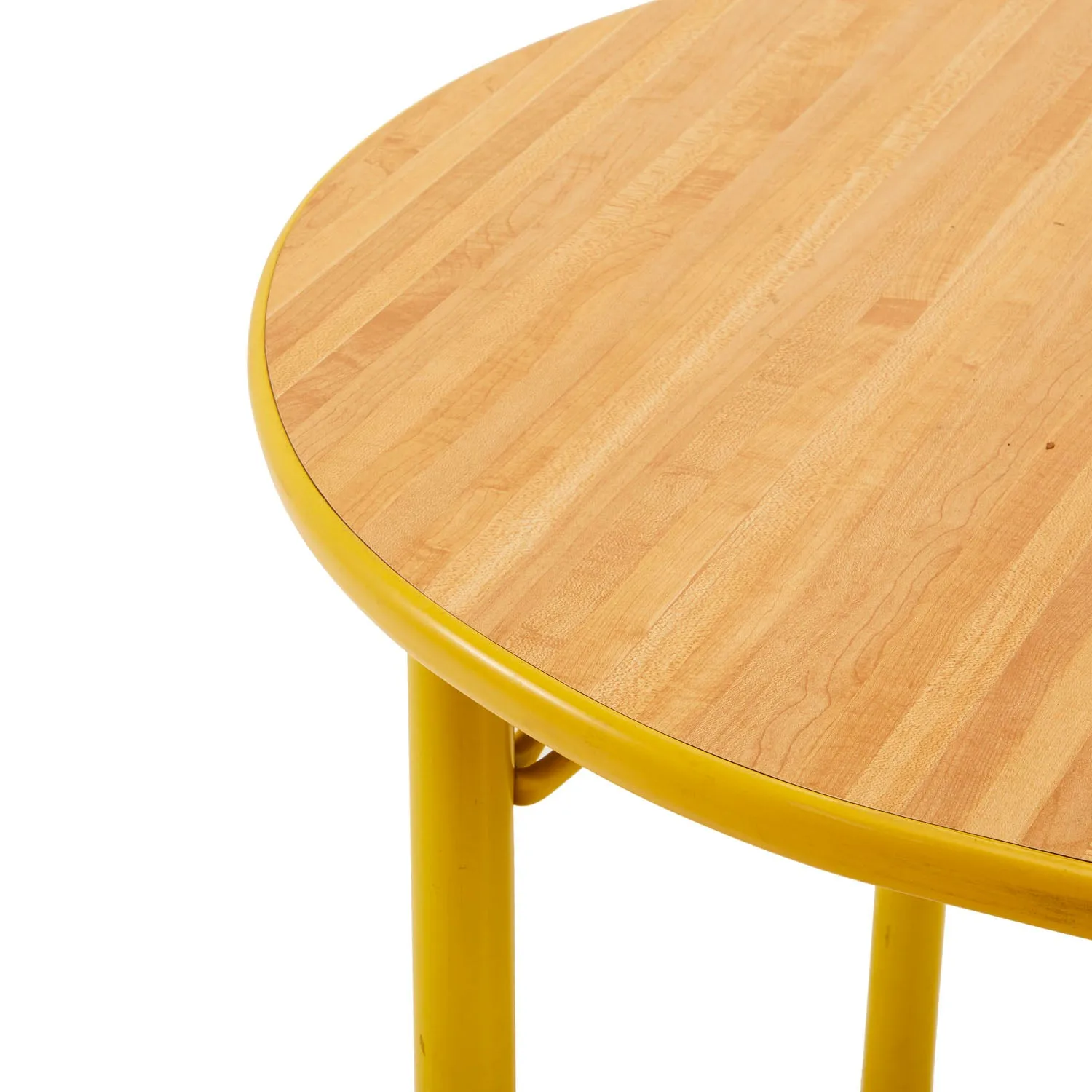Yellow & Wood Top Oval Folding Kitchen Table