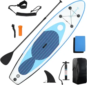 YOXIER 10.5 FT Paddle Board,Inflatable Paddle Board,Paddle Boards for Adults with Accessories Board for All Skill Levels Youth & Adults Wide Stable Non-Slip Deck, Adjustable Paddle, Leash and Carry B