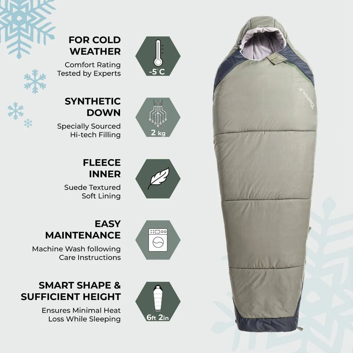 Zanskar Series -5°C Army Sleeping Bag with Fleece Inner