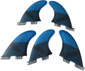 ZHU-CL Surf & SUP Fin Surfboard Tail Rudder Fiberglass Honeycomb Fin Surfboard Accessories Surf Fin Five-Piece Tail Fin K2.1 for Longboard Surfboard & Paddleboard (Color : Blue, Size : K2.1)